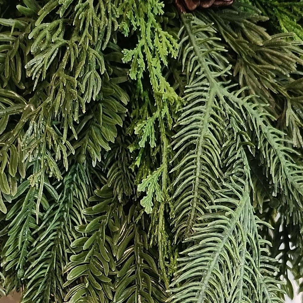 Festive Greenery Holiday Swag with Pinecones